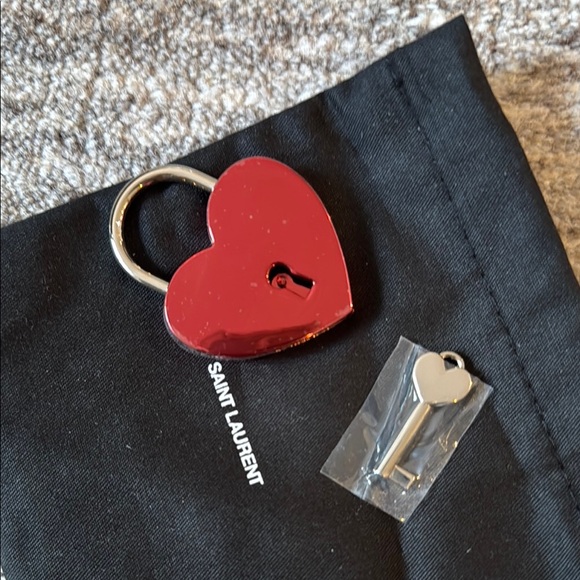 NEW Saint Laurent Red Heart Keychain - Picture 3 of 3